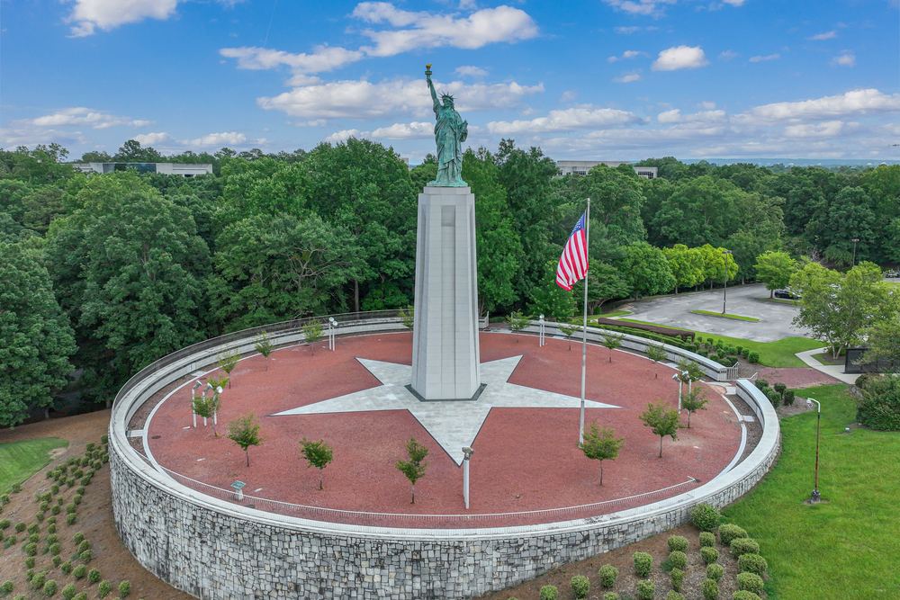 The Liberty statue near Liberty Park